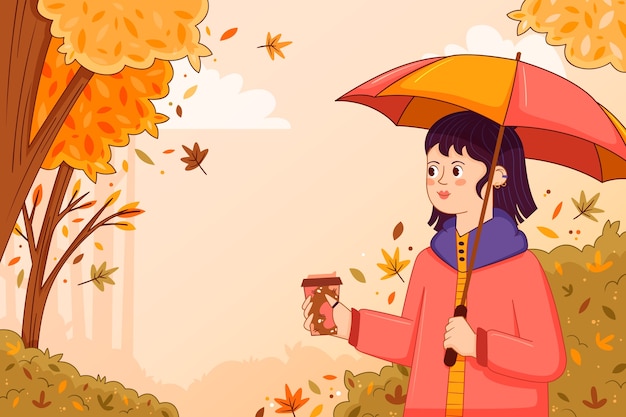 Free Vector hand drawn fall season background