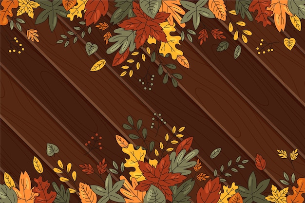 Hand drawn fall wood background