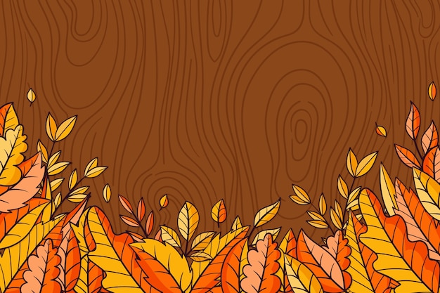 Free vector hand drawn fall wood background