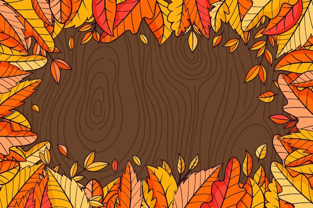 Free vector hand drawn fall wood background