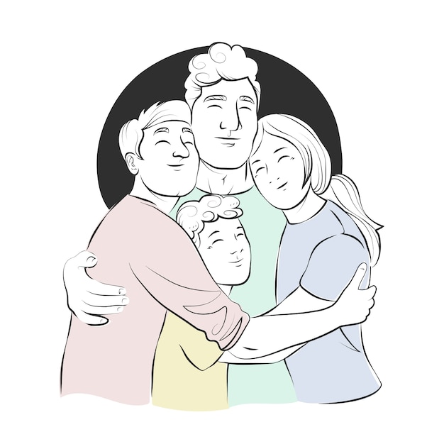 Free vector hand drawn family drawing illustration