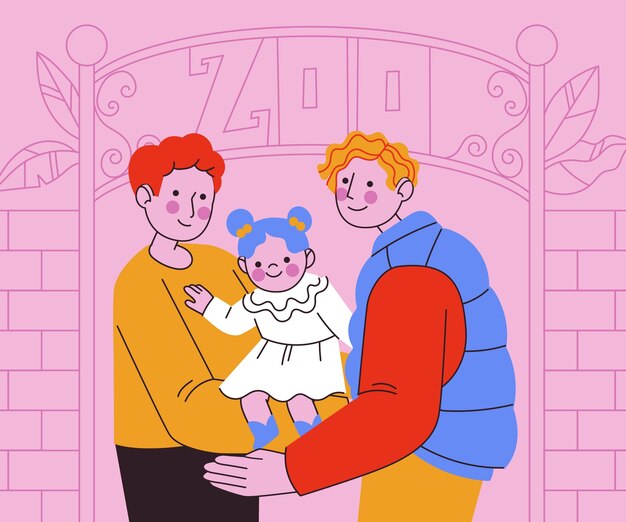Free Vector hand drawn family moments illustration