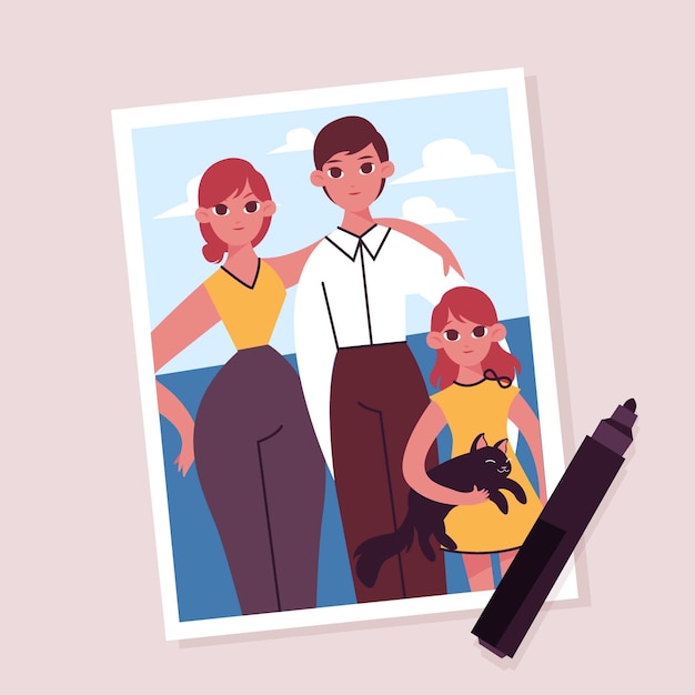 Free vector hand drawn family portrait