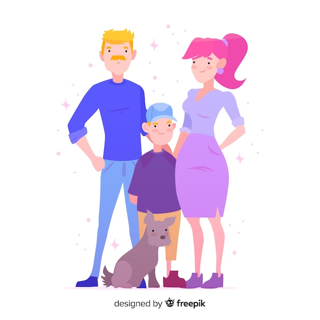 Free vector hand drawn family portrait