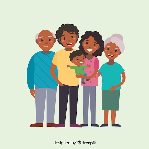 Free vector hand drawn family portrait