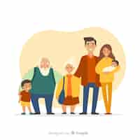 Free vector hand drawn family portrait