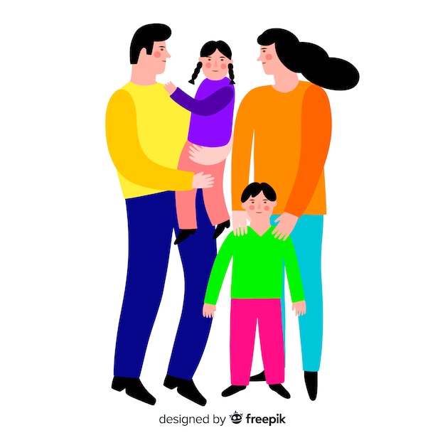 Free vector hand drawn family portrait