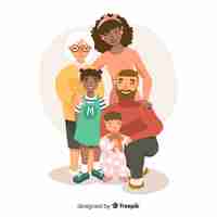 Free vector hand drawn family portrait