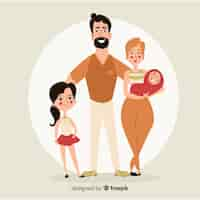 Free vector hand drawn family portrait