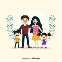 Free vector hand drawn family portrait