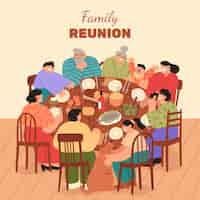 Free vector hand drawn family reunion illustration