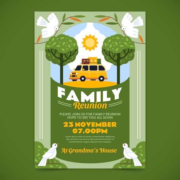 hand drawn family reunion invitation