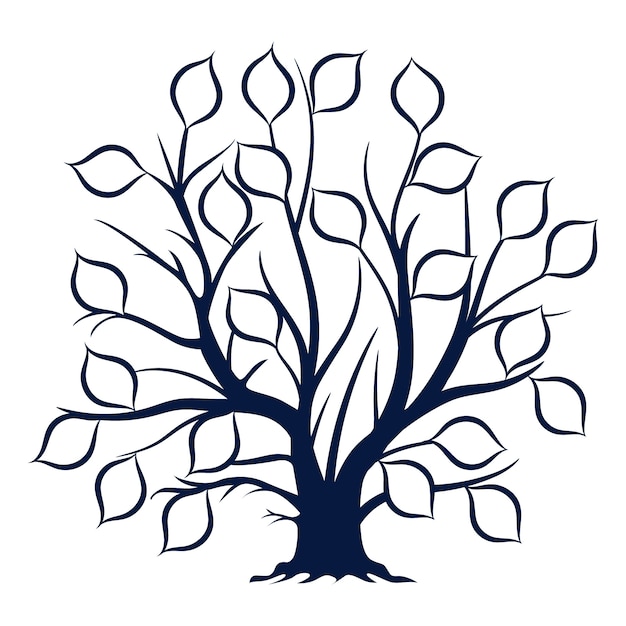 Free vector hand drawn family tree silhouette