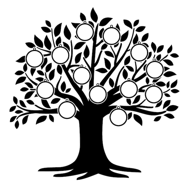 Free vector hand drawn family tree silhouette