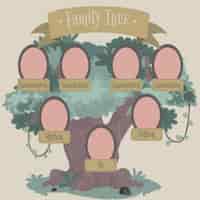 Free vector hand drawn family tree template