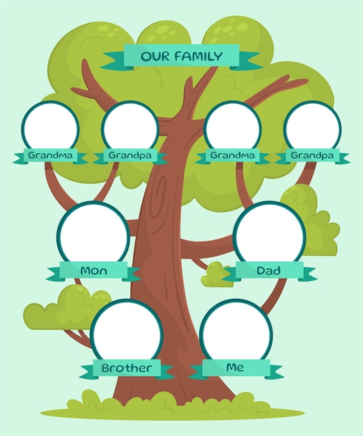 Free vector hand drawn family tree