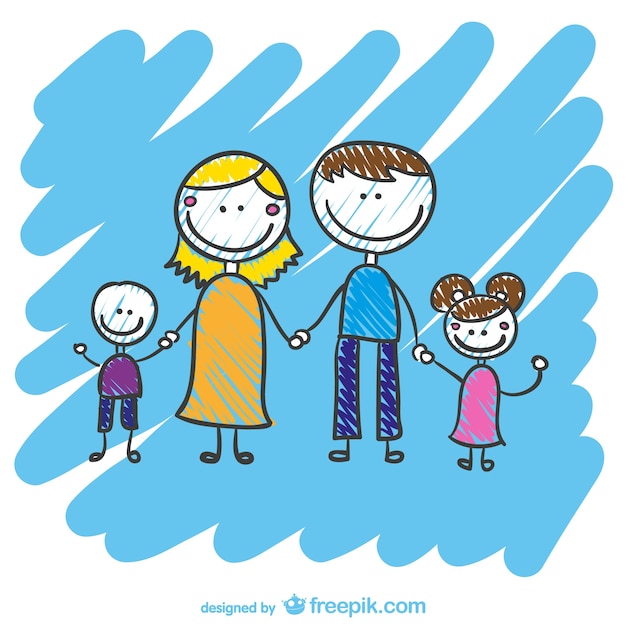 Free vector hand drawn family