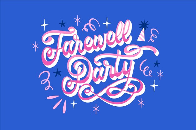 hand drawn farewell lettering background