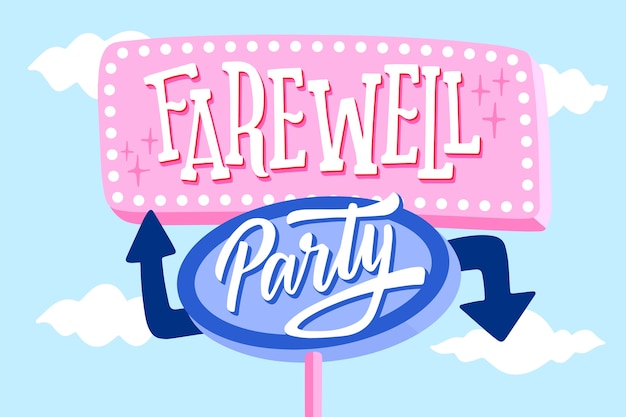 Free vector hand drawn farewell lettering background