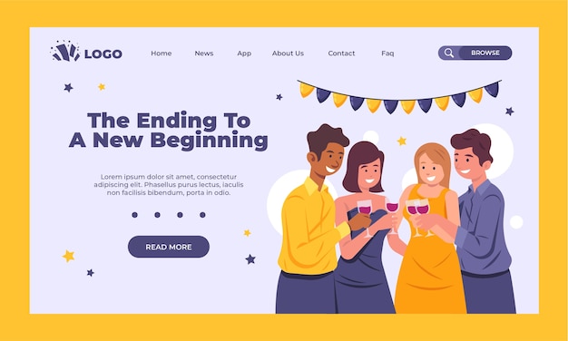 Free vector hand drawn farewell party landing page