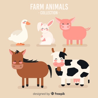 Hand drawn farm animal collection