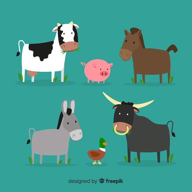 Hand drawn farm animal collection