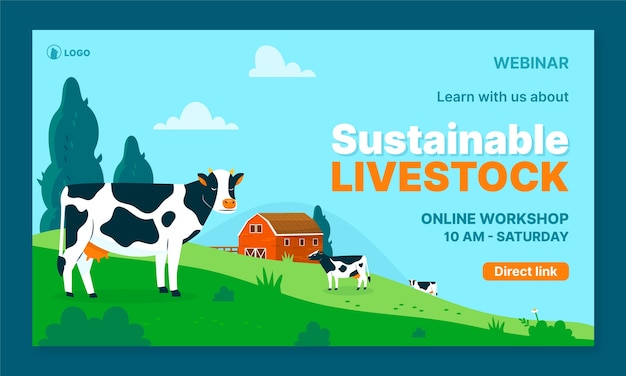 Free vector hand drawn farm lifestyle webinar