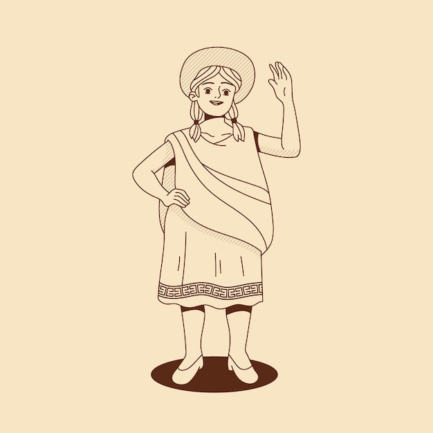 Free Vector hand drawn farmer  drawing illustration