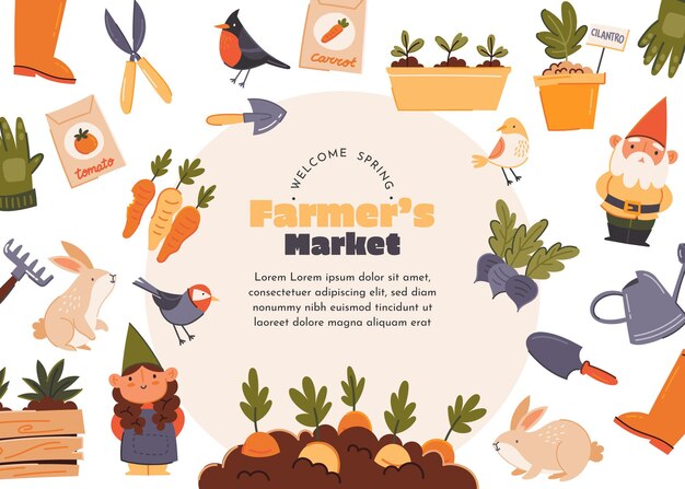 Hand Drawn Farmers Market Illustration