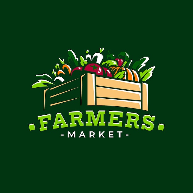 Hand drawn  farmers market logo