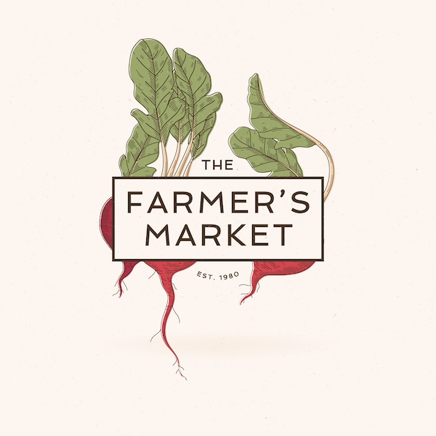 Free vector hand drawn farmers market logo