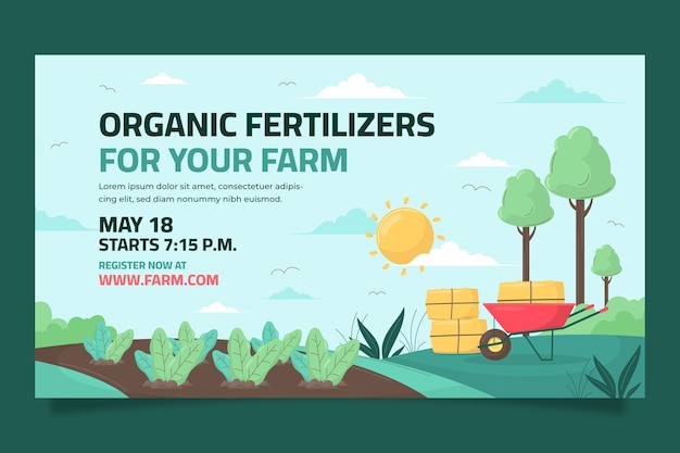 Free vector hand drawn farming lifestyle webinar