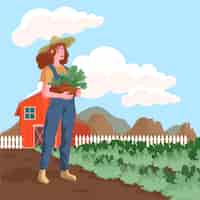 Free vector hand drawn farming profession