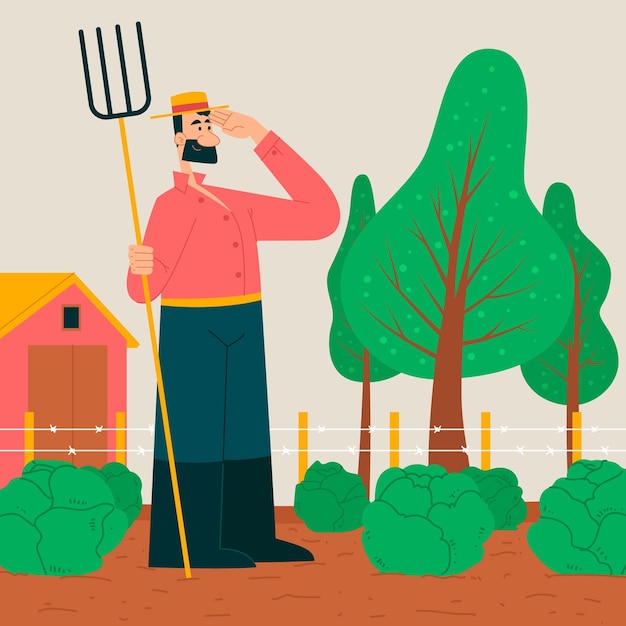 Free vector hand drawn farming profession