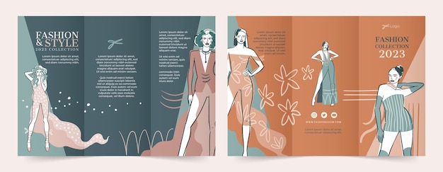 Brochure della collezione di moda disegnata a mano