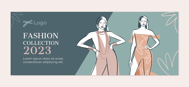 Free vector hand drawn fashion collection facebook cover