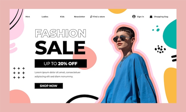 Free vector hand drawn fashion collection landing page