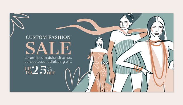Hand drawn fashion collection sale banner