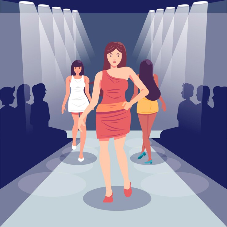 Free Vector hand drawn fashion show runway