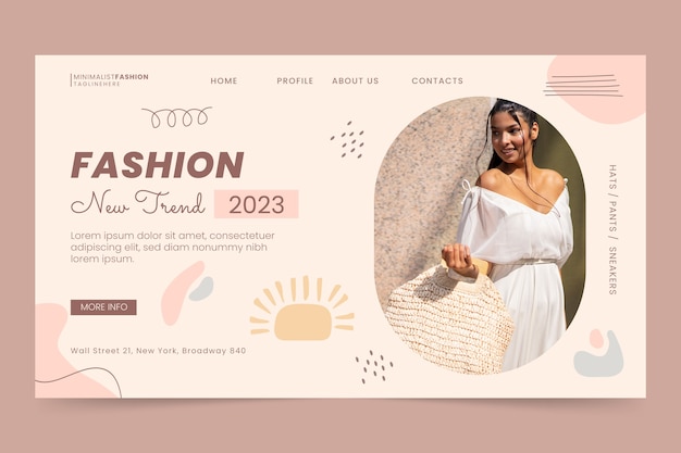 Hand drawn fashion stylist landing page