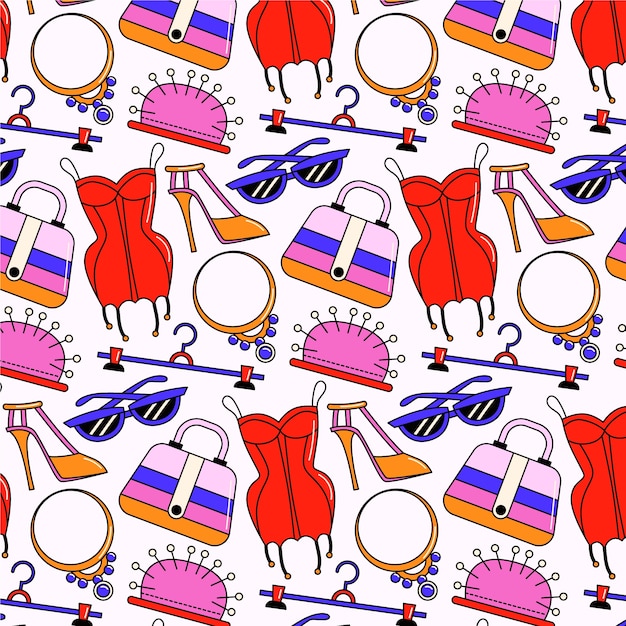 Free vector hand drawn fashion stylist pattern