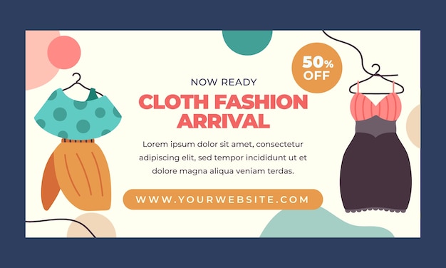 Free vector hand drawn fashion trends facebook template