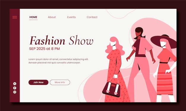 Hand drawn fashion week landing page