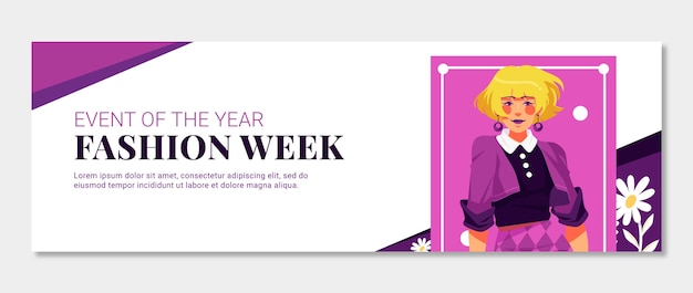 Free vector hand drawn fashion week twitter header