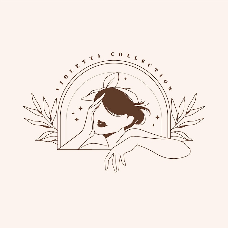 Free Vector hand drawn fashion woman logo template
