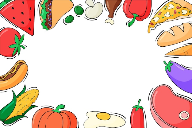 Free vector hand drawn fast food background