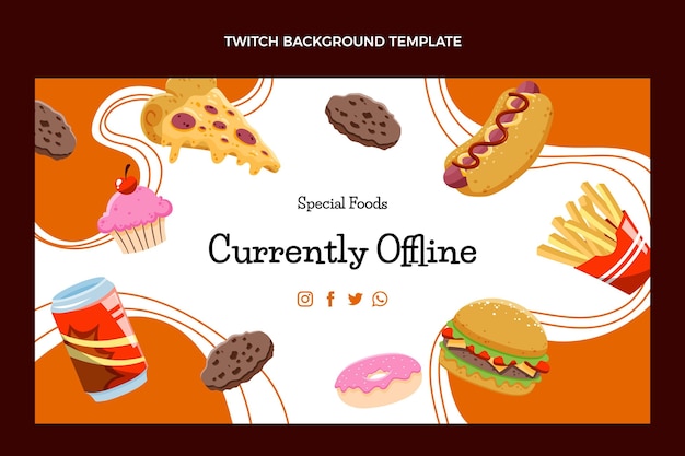 Hand drawn fast food twitch background