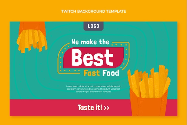 Free vector hand drawn fast food twitch background