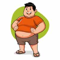 Free vector hand drawn fat person cartoon illustration