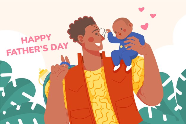 Hand drawn father's day baby illustration